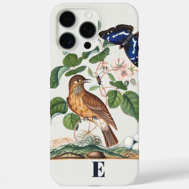 Coques Case-Mate iPhone Monogramme esthétique personnalisé d'oiseaux botan (Verso)