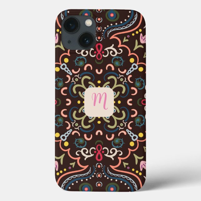 Coques Case-Mate iPhone Monogramme et coloré (Verso)