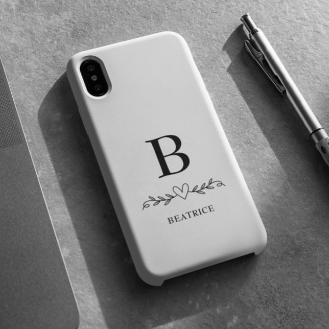 Coques Case-Mate iPhone Monogramme et nom Coeur (Créateur téléchargé)