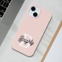 Monogramme et nom personnalisé moderne Pastel Pink