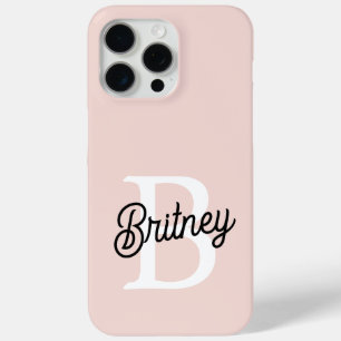 Coque Case-Mate iPhone Monogramme et nom personnalisé moderne Pastel Pink