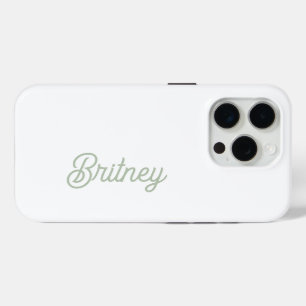 Coque Case-Mate iPhone Monogramme et nom personnalisés de Sage Vert moder