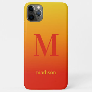 Case-Mate iPhone Case monogramme et nom personnalisés Dégradé jaune à ro