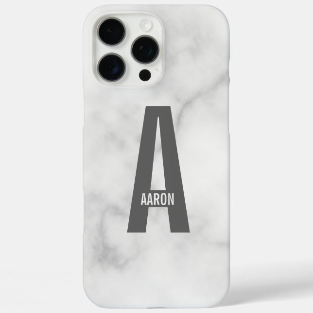 Coques Case-Mate iPhone Monogramme et nom personnalisés modernes (Verso)