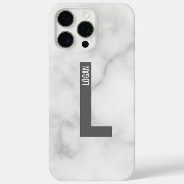 Coques Case-Mate iPhone Monogramme et nom personnalisés modernes (Verso)