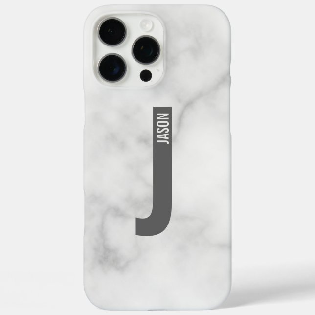 Coques Case-Mate iPhone Monogramme et nom personnalisés modernes (Verso)