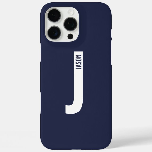 Coques Case-Mate iPhone Monogramme et nom personnalisés modernes (Verso)