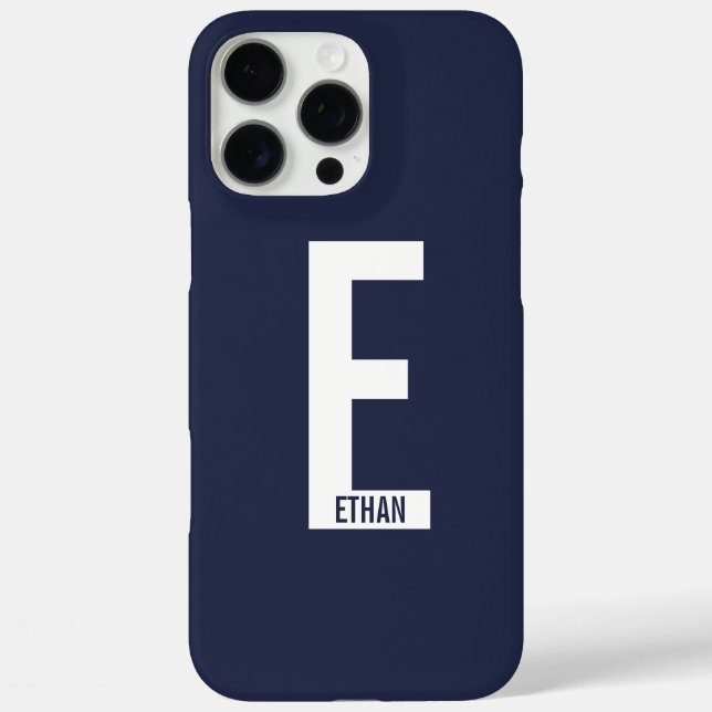 Coques Case-Mate iPhone Monogramme et nom personnalisés modernes (Verso)