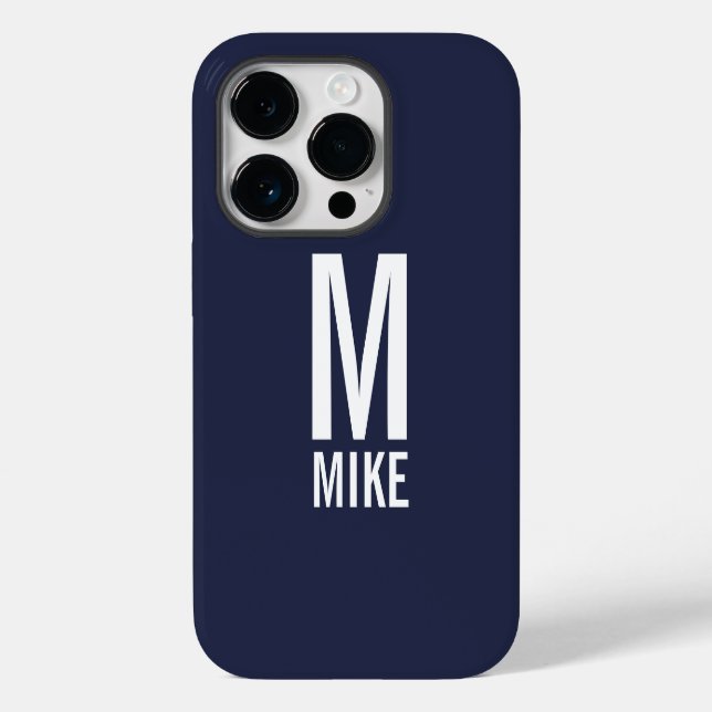 Coques Case-Mate iPhone Monogramme et nom personnalisés modernes (Verso)