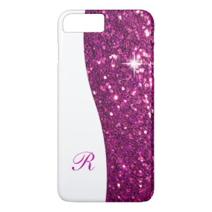 Coque iPhone 7 Plus Monogramme étincelant Bling