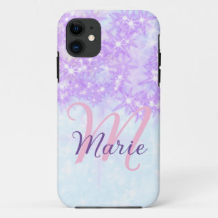 Case-Mate iPhone Case Monogramme étoile pailleté rose violet ajouter let