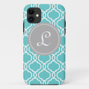 Coque iPhone 11 Monogramme fait sur commande de Quatrefoil dans