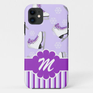 Coque Case-Mate iPhone Monogramme fait sur commande pourpre et blanc de