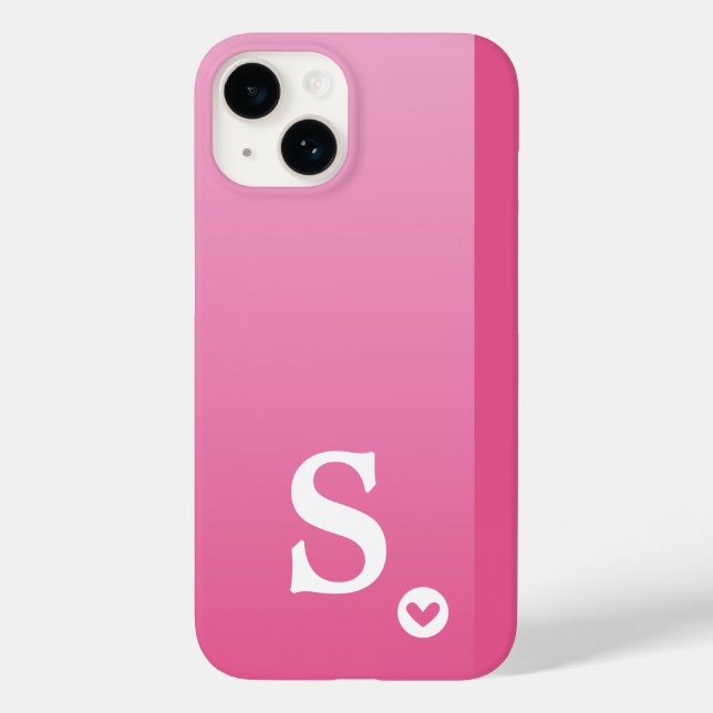 Coques Case-Mate iPhone Monogramme Féminin Rose Cœur Simple Moderne Chic (Verso)