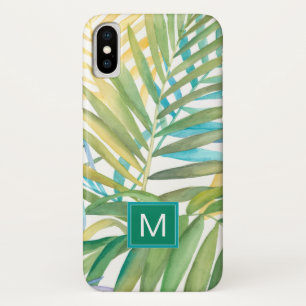 Coque Case-Mate Pour iPhone Monogramme Feuilles de palmiers tropicaux