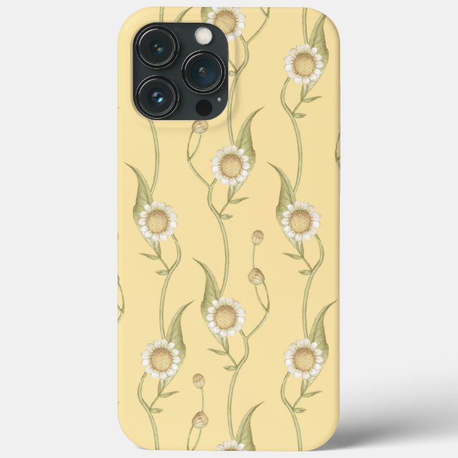 Coques Case-Mate iPhone Monogramme Fleur de Marguerite Jaune  Unique (Verso)