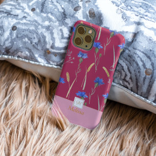 Coque Case-Mate iPhone Monogramme Fleur sauvage de fleurs rouges