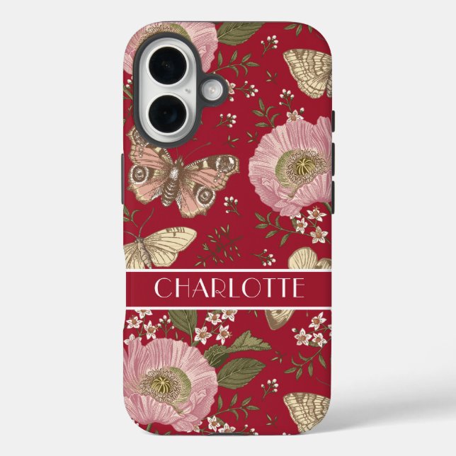 Coques Case-Mate iPhone Monogramme Fleur sauvage moderne botanique floral  (Verso)