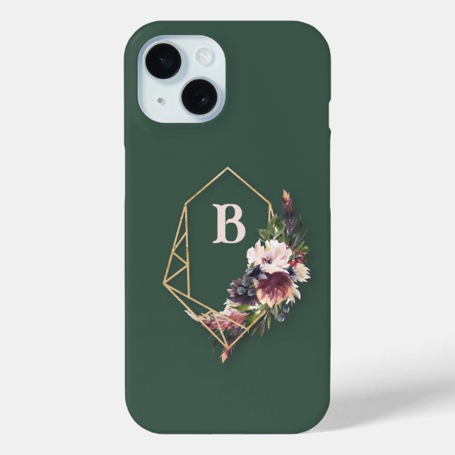 Coques Case-Mate iPhone Monogramme floral (Verso)