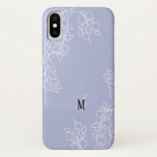 Coques Pour iPhone Monogramme floral à la main tiré à la scie