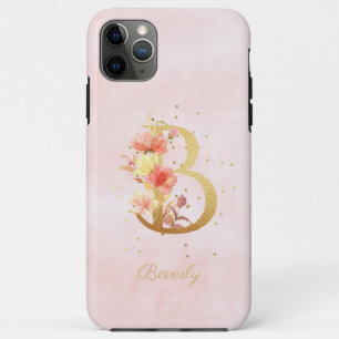Case-Mate iPhone Case Monogramme floral aquarelle nom initiale B lettre