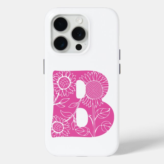 Coques Case-Mate iPhone monogramme floral B lettre majuscule (Verso)