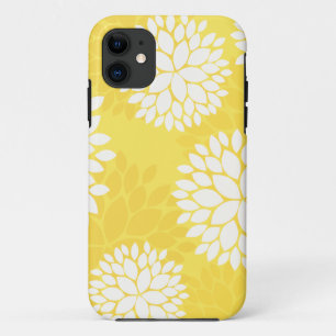 Coque Case-Mate iPhone Monogramme floral blanc jaune