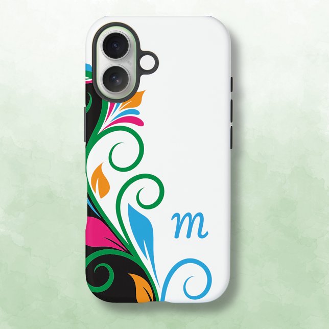 Coques Case-Mate iPhone Monogramme floral déco (Créateur téléchargé)
