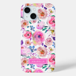Coque Case-Mate iPhone Monogramme floral du saumon jaune