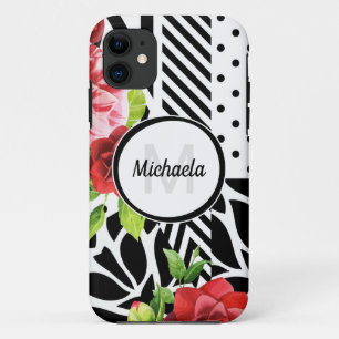 Case-Mate iPhone Case Monogramme floral géométrique rouge