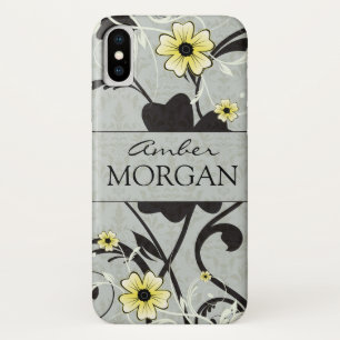 Etui iPhone Case-Mate Monogramme floral jaune et noir