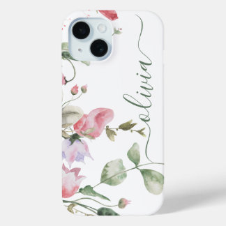 Coque Case-Mate iPhone Monogramme floral moderne et élégant