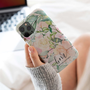 Coque Case-Mate iPhone Monogramme floral Pastel moderne