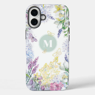 Coque Pour iPhone 16 Plus Monogramme floral Pastel Spring