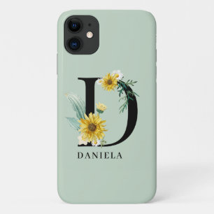 Case-Mate iPhone Case Monogramme floral personnalisé Alphabet D