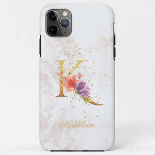 Case-Mate iPhone Case Monogramme floral personnalisé avec initiale K