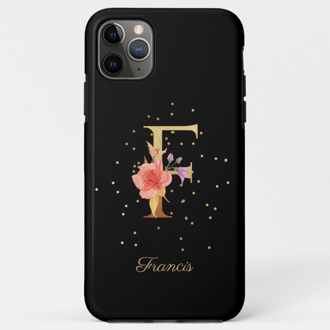 Coques Case-Mate iPhone Monogramme Floral Personnaliser Nom Initiale Lettr (Dos)