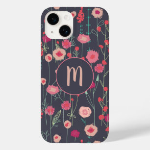 Coque Case-Mate iPhone Monogramme Floral rose noire