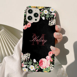 Coque Case-Mate iPhone Monogramme Floral Script Vintage