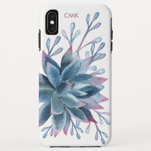 Case-Mate iPhone Case Monogramme - Floral Succulent - Bleu d'Aqua -