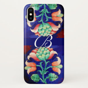 COQUE Case-Mate POUR iPhone MONOGRAMME FLORAL VERT ROSE BLEU
