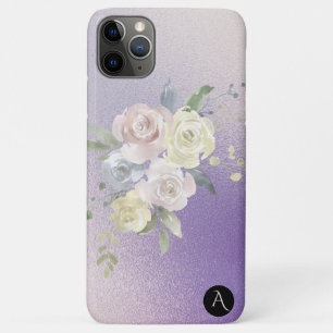Case-Mate iPhone Case *~* Monogramme Flore du pastel Iridescente Lavende