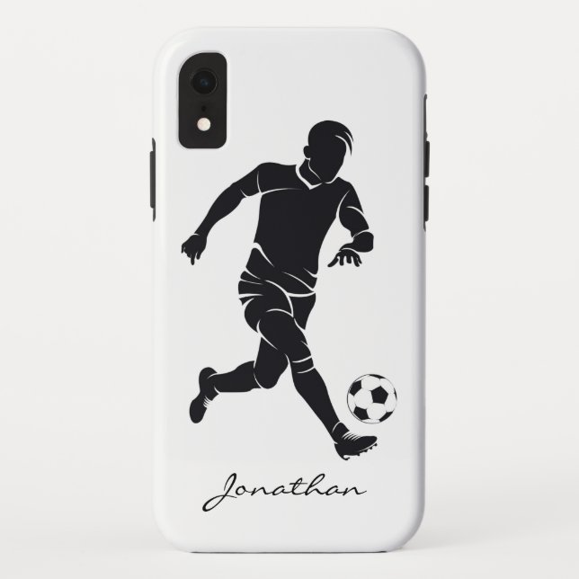 Coques Case-Mate iPhone Monogramme Football moderne Football joueur de foo (Dos)