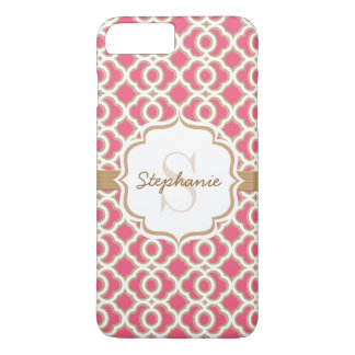 Coque Case-Mate Pour iPhone Monogramme Fuchsia et Gold Quatrefol