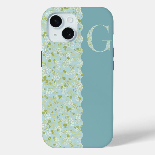 Coques Case-Mate iPhone MONOGRAMME G ACQUA PETITES FLEURS Cas (Verso)