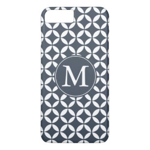 Case-Mate iPhone Case Monogramme géométrique blanc de cercles de marine