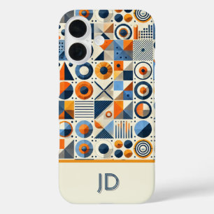 Coque Pour iPhone 16 Monogramme géométrique coloré moderne