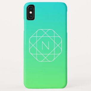 Case-Mate iPhone Case Monogramme géométrique cool Dégradé bleu et vert