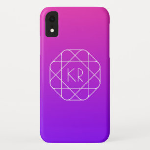 Case-Mate iPhone Case Monogramme géométrique cool Magenta Violet Pourp