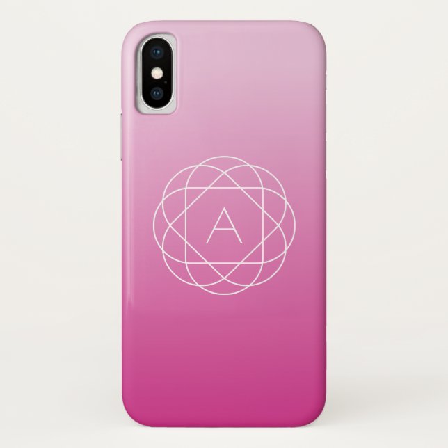 Coques Case-Mate iPhone Monogramme géométrique en forme de fleur | Ombré d (Dos)